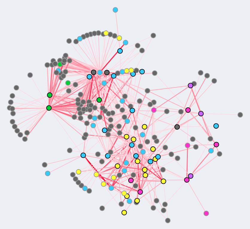 MiGENet network visualization of mitochondrial protein interactions